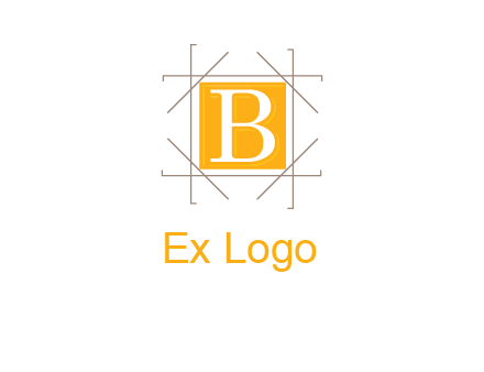 letter B inside square and frame logo
