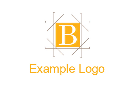 letter B inside square and frame logo