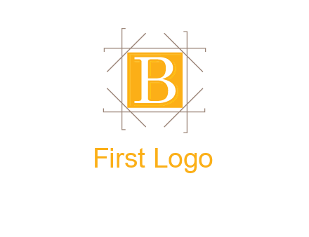 letter B inside square and frame logo