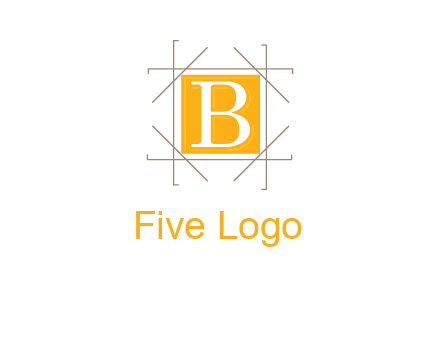 letter B inside square and frame logo