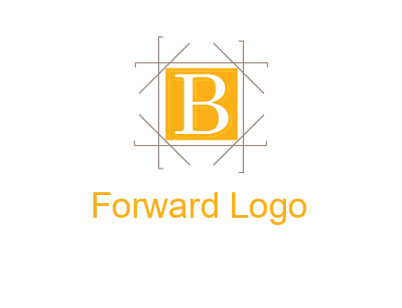 letter B inside square and frame logo