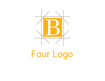 letter B inside square and frame logo