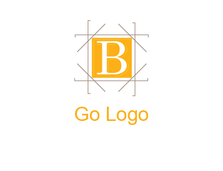 letter B inside square and frame logo