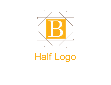 letter B inside square and frame logo