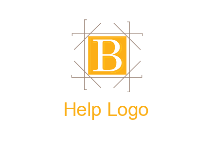 letter B inside square and frame logo