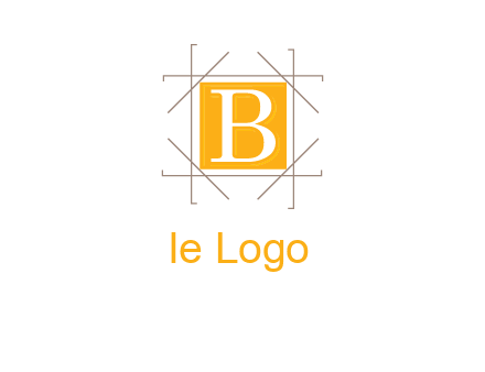 letter B inside square and frame logo
