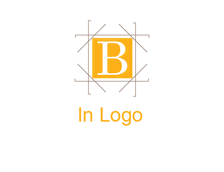 letter B inside square and frame logo