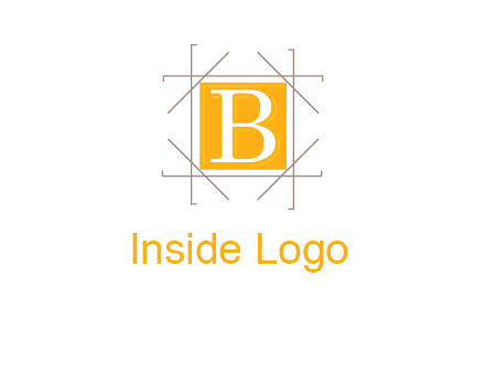 letter B inside square and frame logo