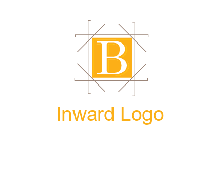 letter B inside square and frame logo
