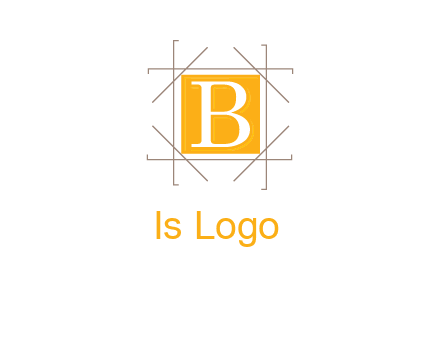 letter B inside square and frame logo