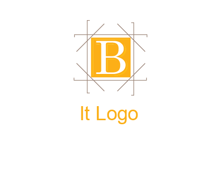 letter B inside square and frame logo