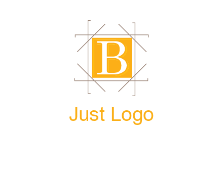 letter B inside square and frame logo