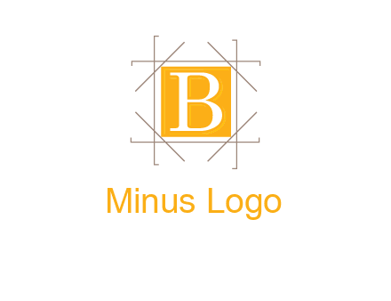letter B inside square and frame logo