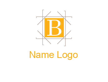 letter B inside square and frame logo