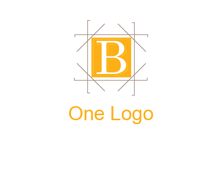 letter B inside square and frame logo