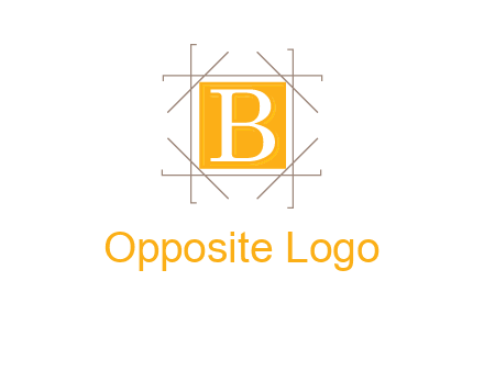letter B inside square and frame logo