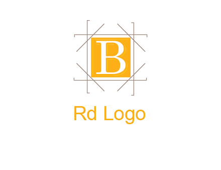 letter B inside square and frame logo