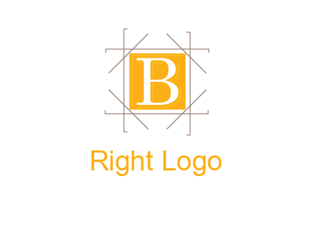 letter B inside square and frame logo