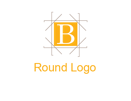 letter B inside square and frame logo