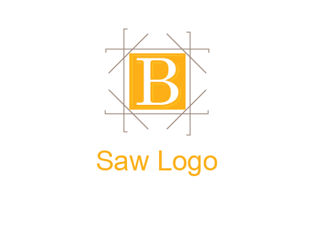 letter B inside square and frame logo