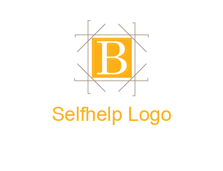 letter B inside square and frame logo
