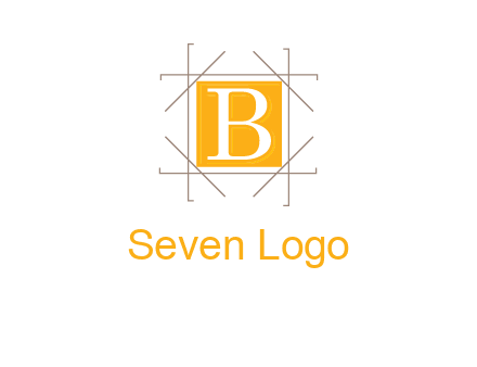 letter B inside square and frame logo
