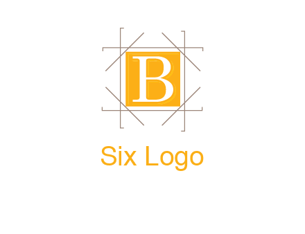 letter B inside square and frame logo