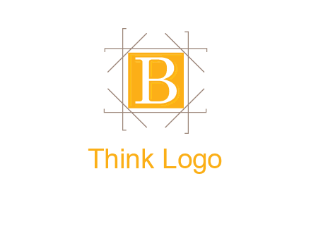 letter B inside square and frame logo