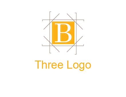 letter B inside square and frame logo