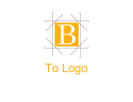 letter B inside square and frame logo