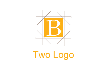 letter B inside square and frame logo