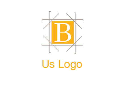 letter B inside square and frame logo