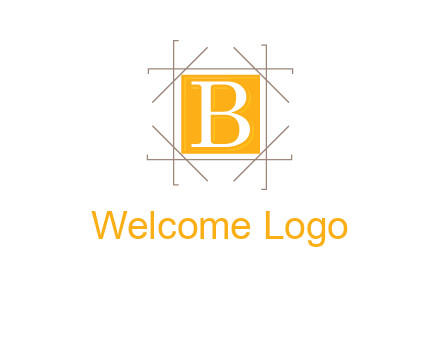 letter B inside square and frame logo