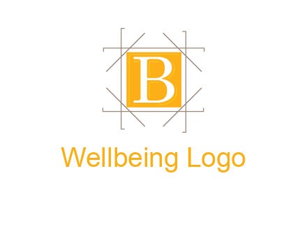 letter B inside square and frame logo