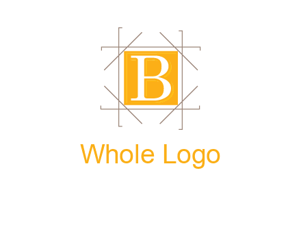 letter B inside square and frame logo