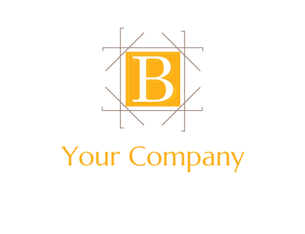 letter B inside square and frame logo
