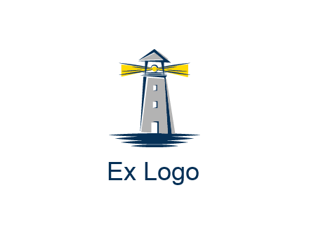 lighthouse and sea illustration