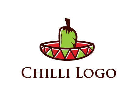 Mexican hat with green chili pepper