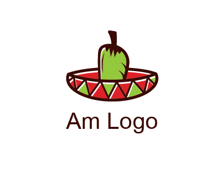 Mexican hat with green chili pepper