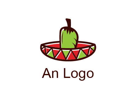 Mexican hat with green chili pepper