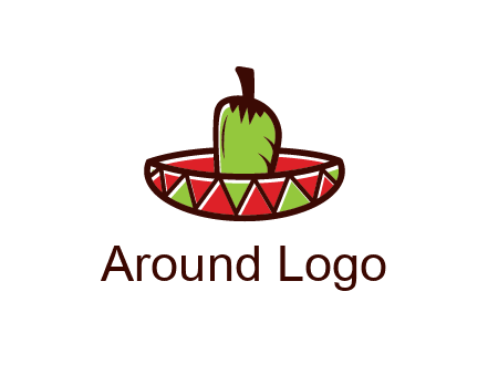 Mexican hat with green chili pepper