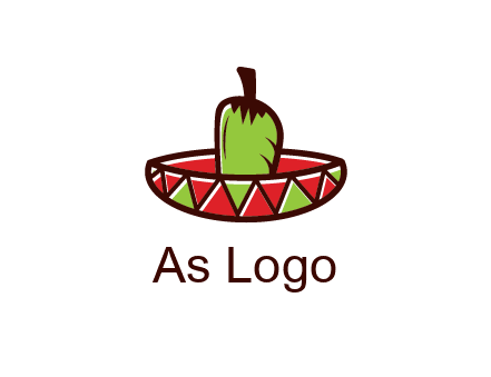 Mexican hat with green chili pepper