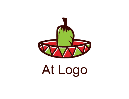 Mexican hat with green chili pepper
