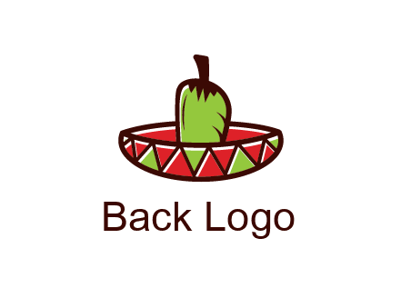 Mexican hat with green chili pepper