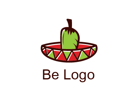 Mexican hat with green chili pepper