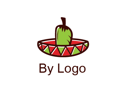 Mexican hat with green chili pepper