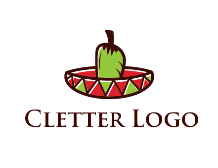 Mexican hat with green chili pepper