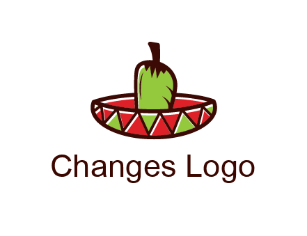 Mexican hat with green chili pepper