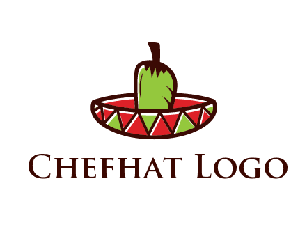Mexican hat with green chili pepper