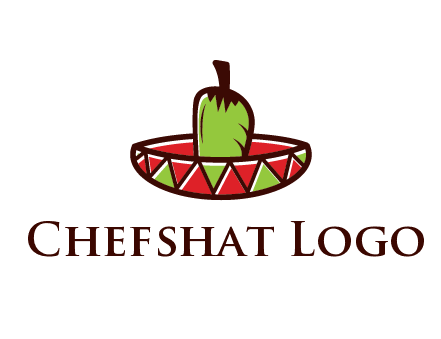 Mexican hat with green chili pepper